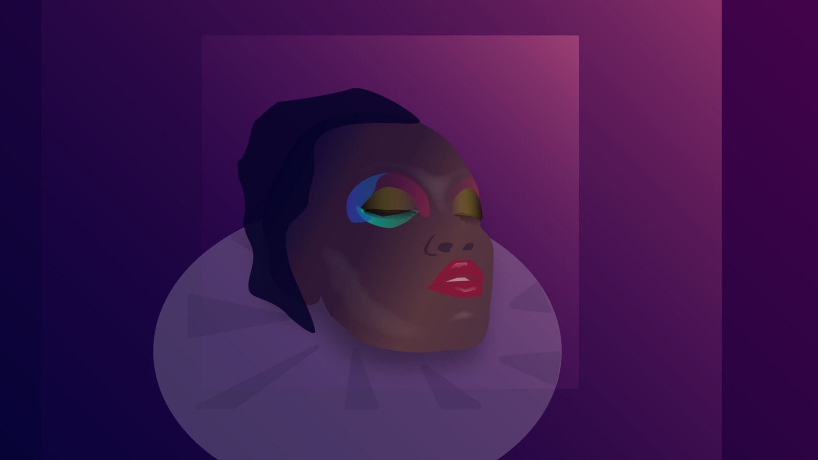 Black women face abstract vector art
