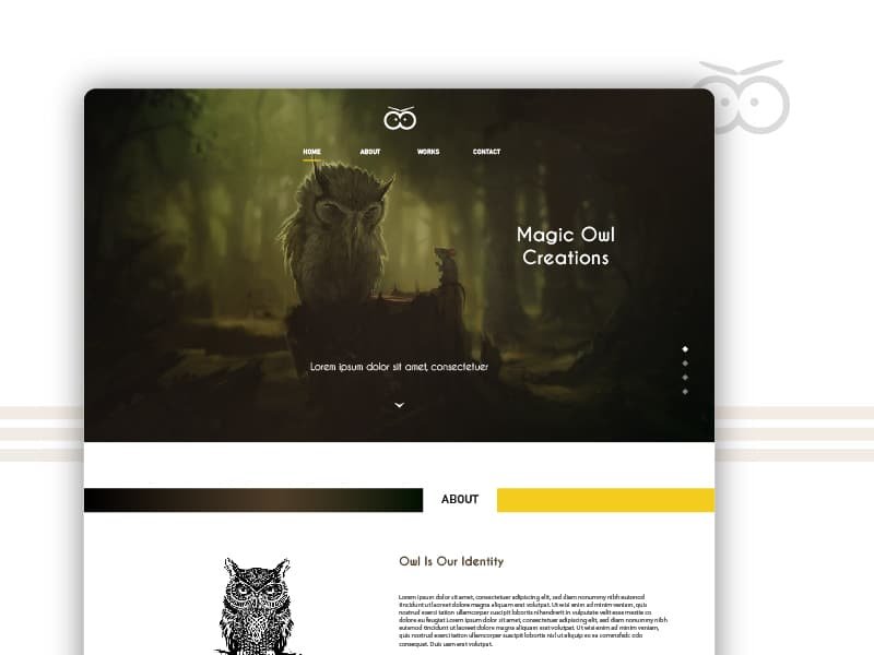 Magic Owl Creations, a landing page concept